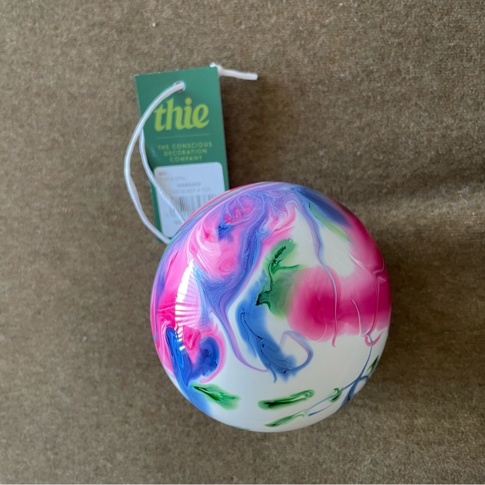THIE Marbled Bauble 10cm NWT. Listing is for one bauble. Three available.